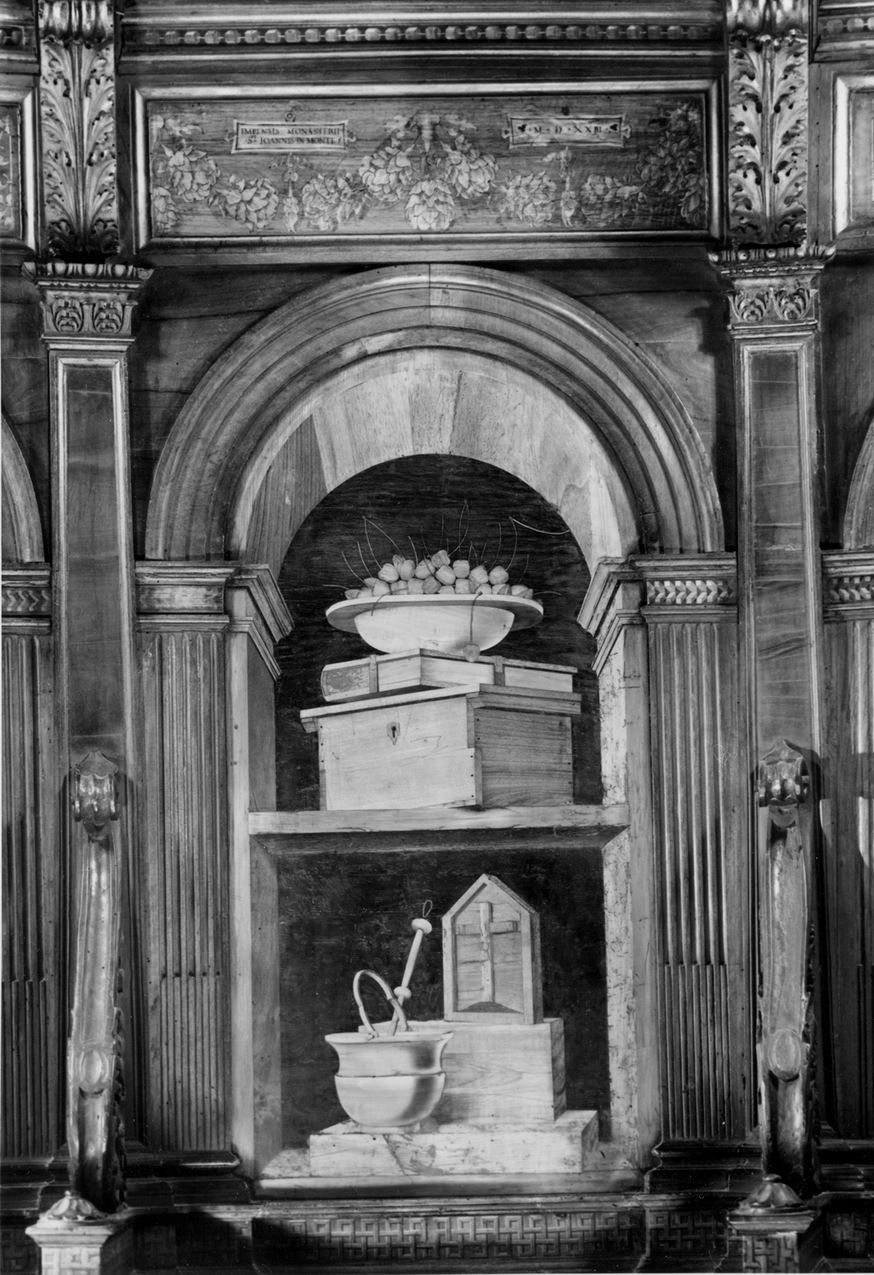 stalli del coro, insieme di Sacca Paolo (sec. XVI)