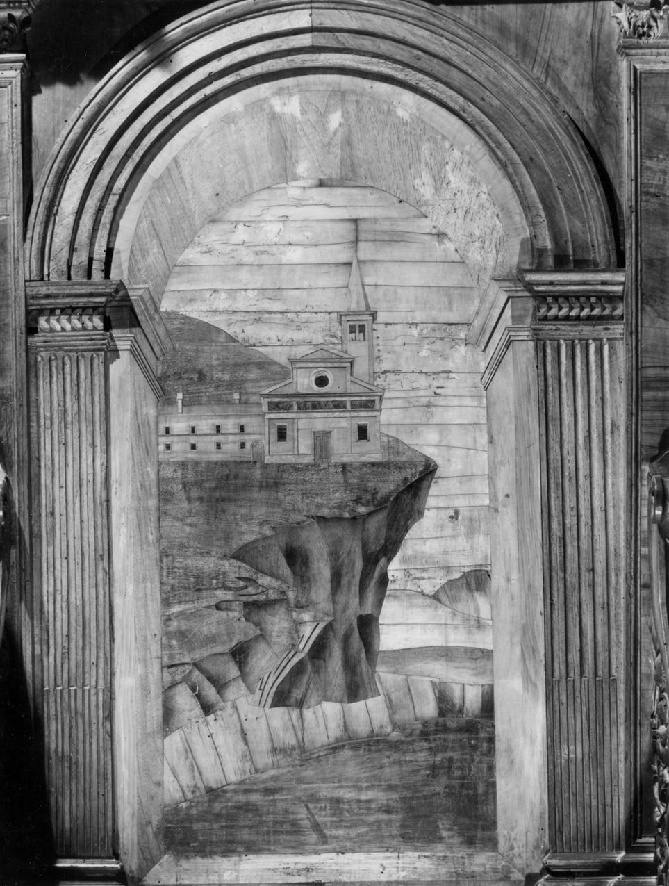 paesaggio (decorazione a intarsio) di Sacca Paolo (sec. XVI)