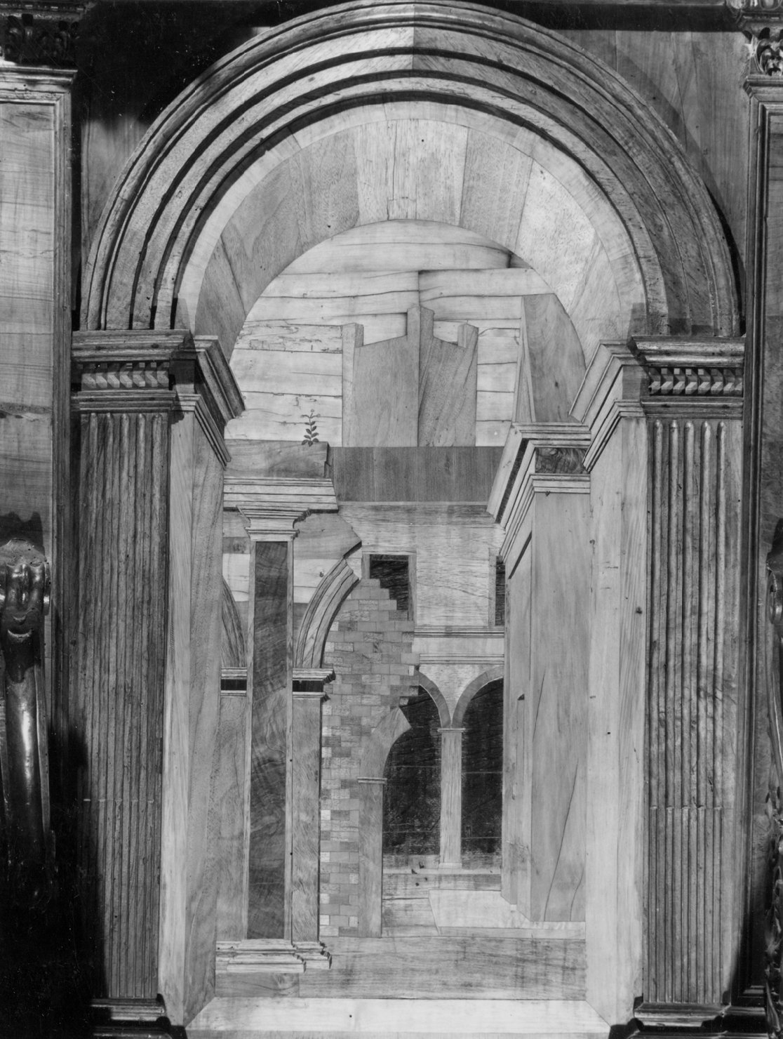 architettura illusionistica (decorazione a intarsio, elemento d'insieme) di Sacca Paolo (sec. XVI)