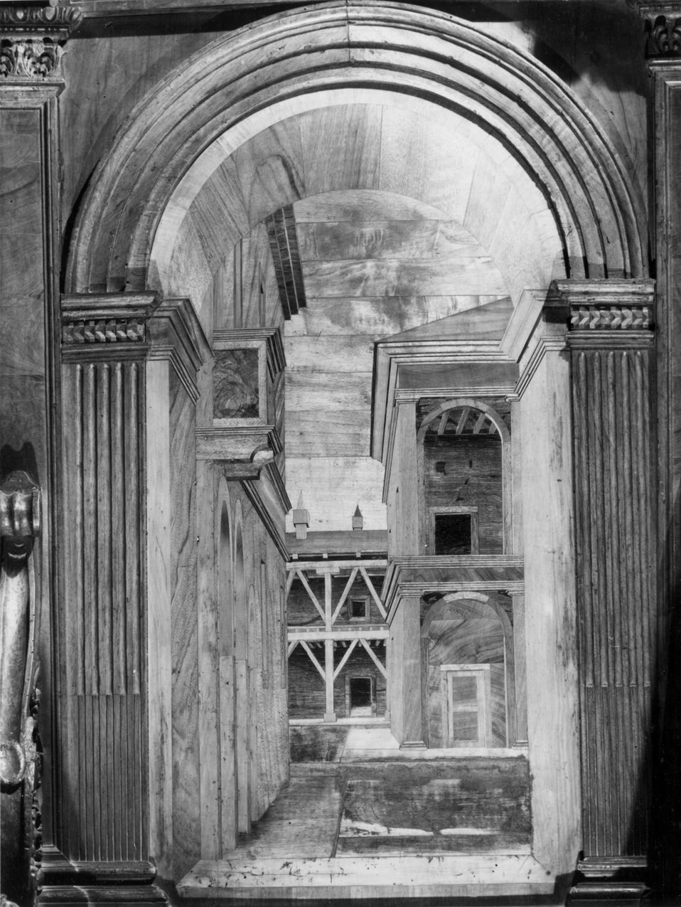 architettura illusionistica (decorazione a intarsio, elemento d'insieme) di Sacca Paolo (sec. XVI)