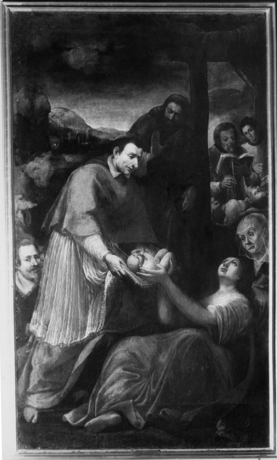 San Carlo Borromeo cura gli appestati (dipinto) di Macchi Florio (sec. XVII)