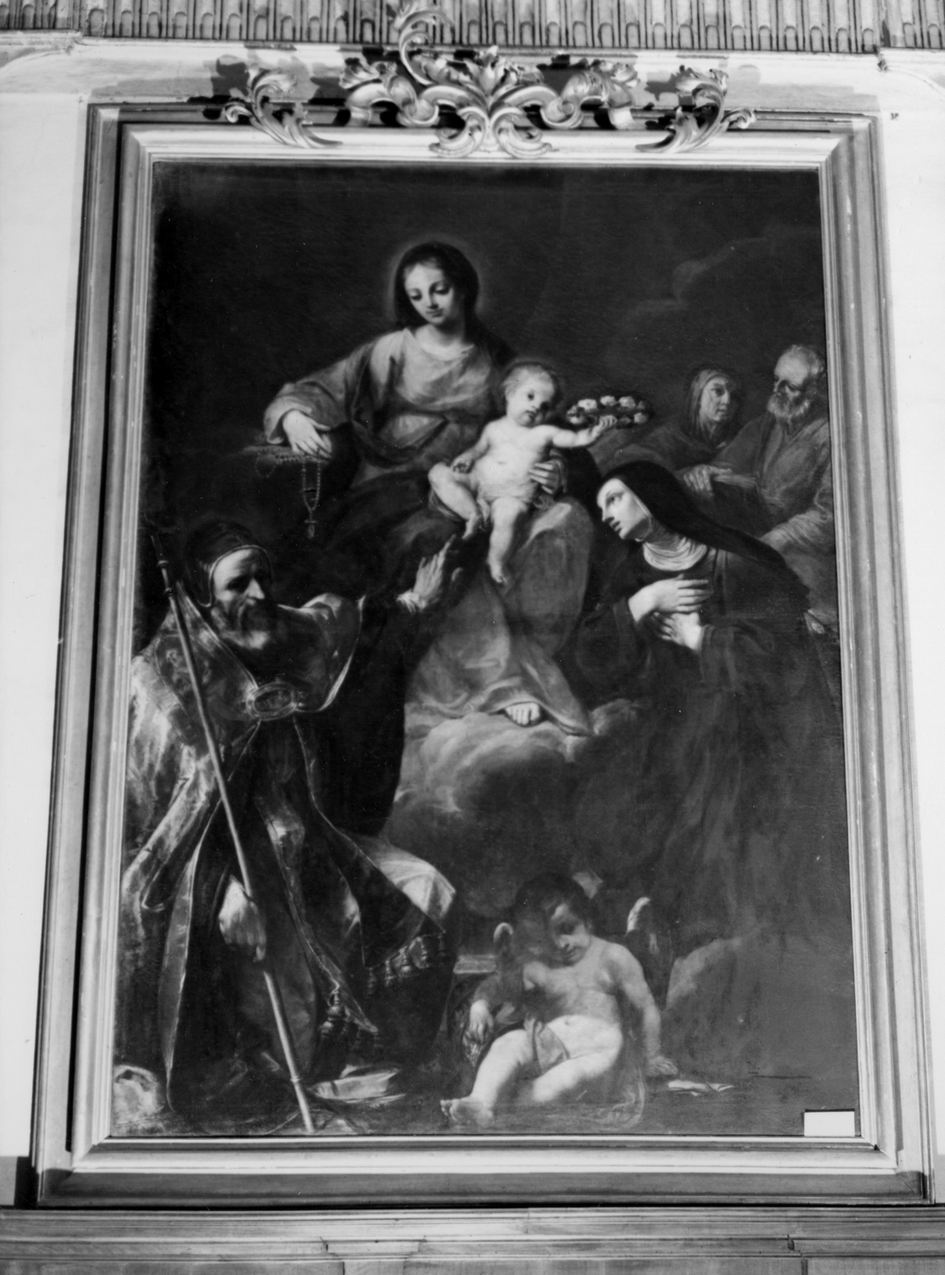 Madonna del rosario con Sant'Anna, San Giuseppe, Santa Caterina da Bologna, San Pio V (dipinto) di Torelli Felice (attribuito) (prima metà sec. XVIII)