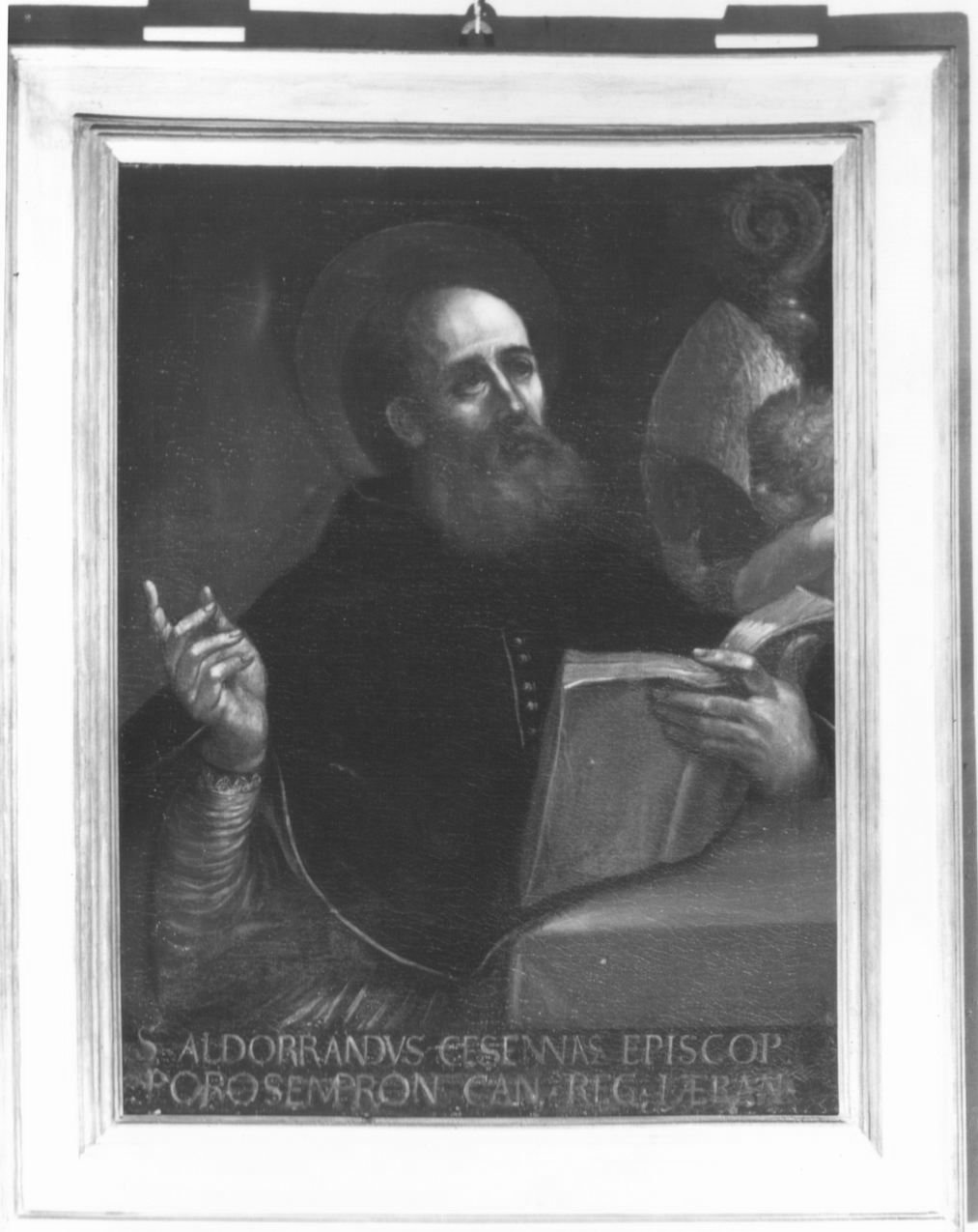 Sant'Aldrovando vescovo (dipinto) di Spisanelli Vincenzo (metà sec. XVII)