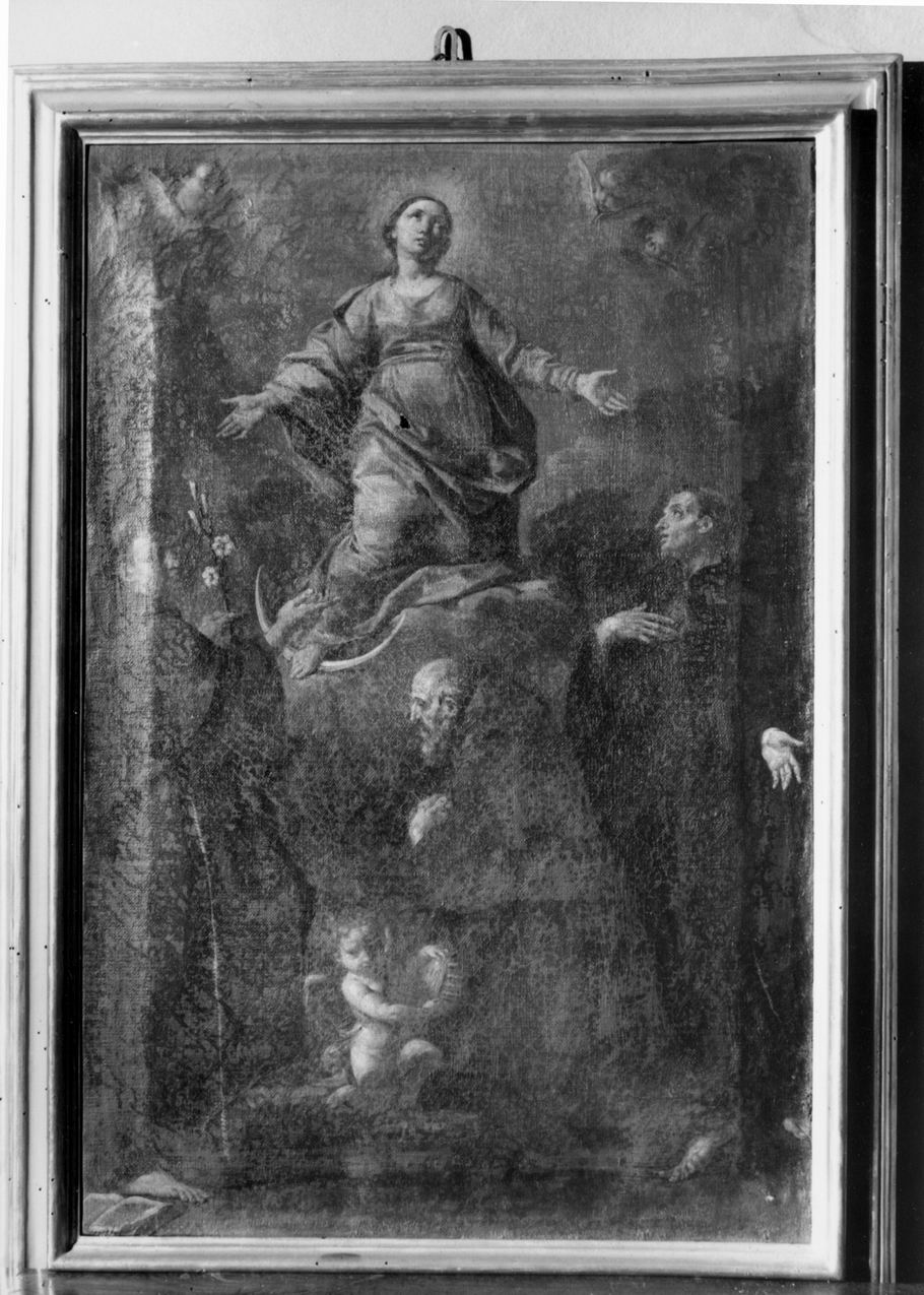 Madonna Assunta con San Francesco di Paola e due santi francescani (dipinto) di Graziani Ercole il Giovane (sec. XVIII)