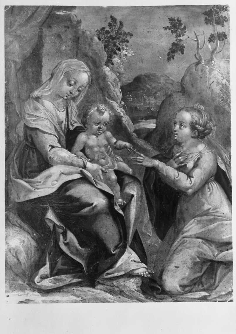 sposalizio mistico di Santa Caterina (dipinto) - ambito emiliano (sec. XVI)