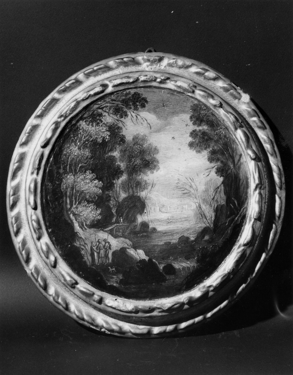 paesaggio con figure (dipinto, elemento d'insieme) - ambito emiliano (prima metà sec. XVIII)