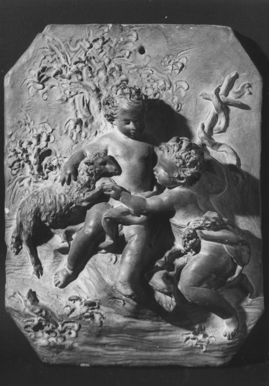 Gesù Bambino con San Giovannino (rilievo) di Mazza Giuseppe Maria (attribuito) (prima metà sec. XVIII)