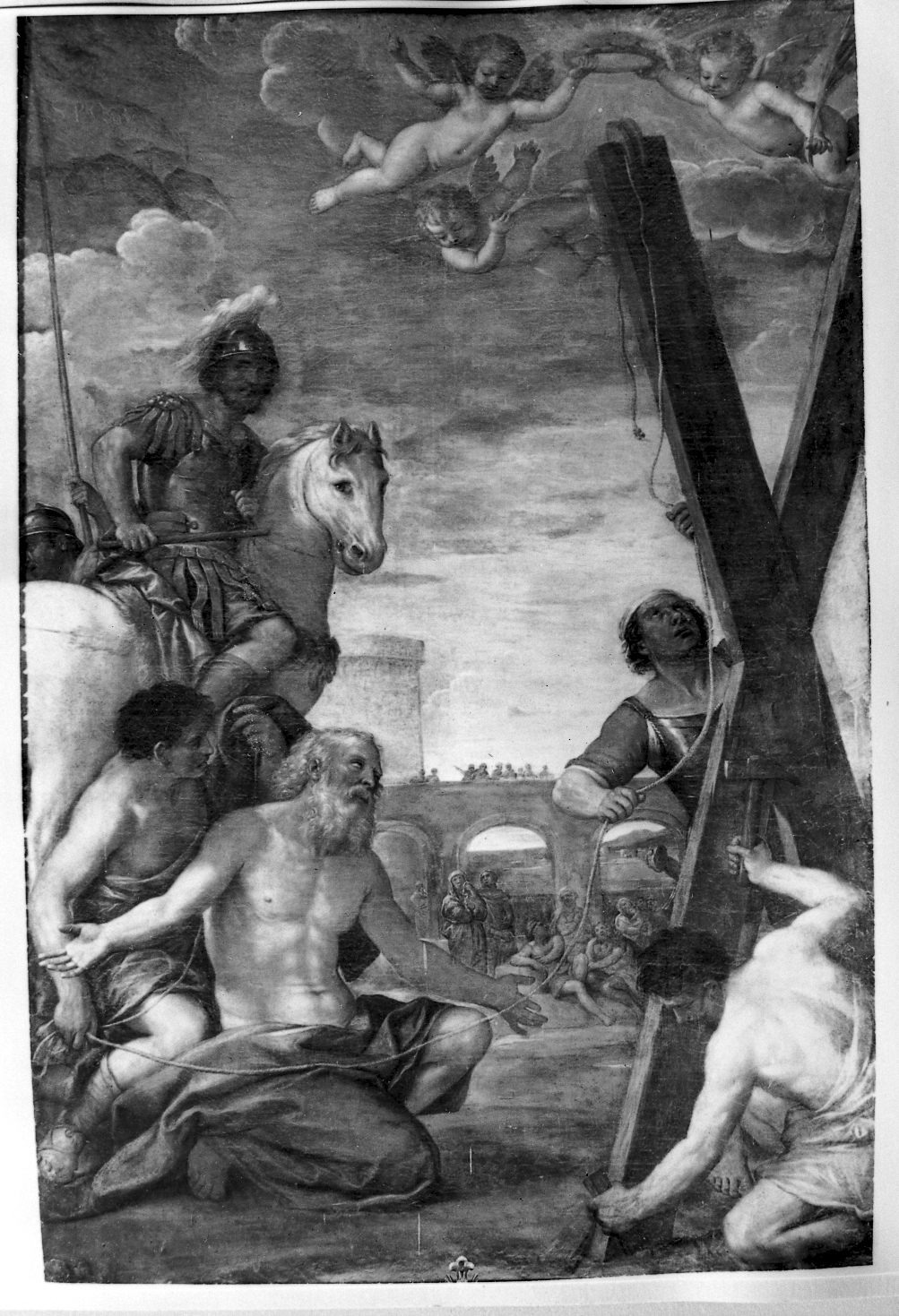 Sant'Andrea in adorazione della croce del suo martirio (dipinto) di Albani Francesco (sec. XVII)