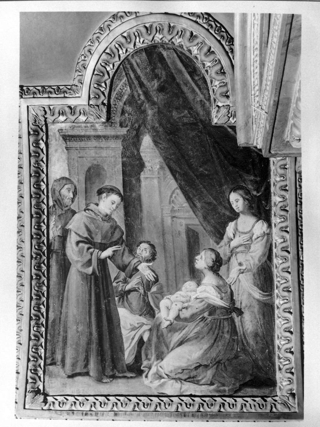 Sant'Antonio Abate e il miracolo del neonato (dipinto) - ambito emiliano (seconda metà sec. XVIII)