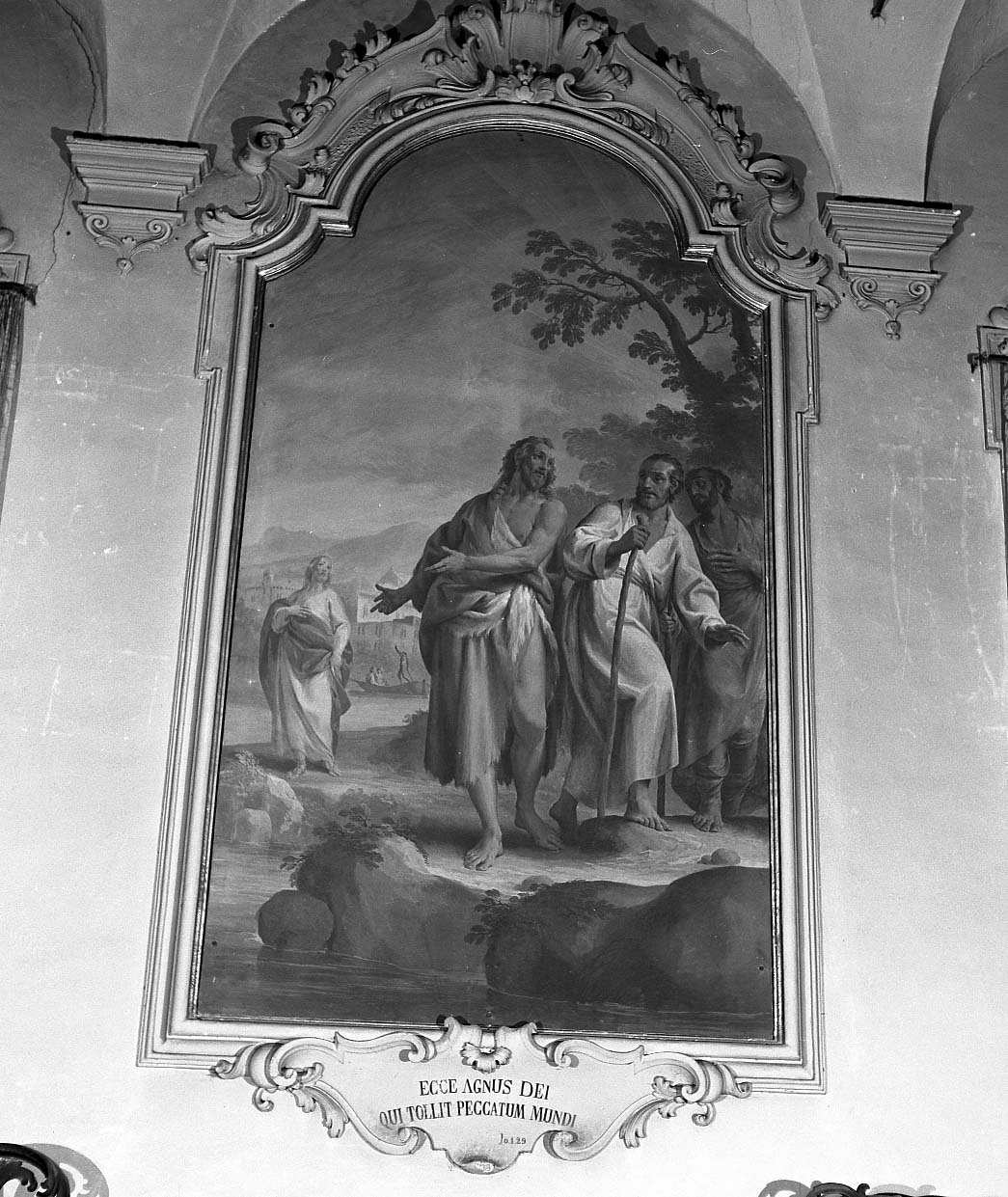 San Giovanni Battista indica Cristo alle turbe (dipinto) di Bigari Vittorio Maria (sec. XVIII)