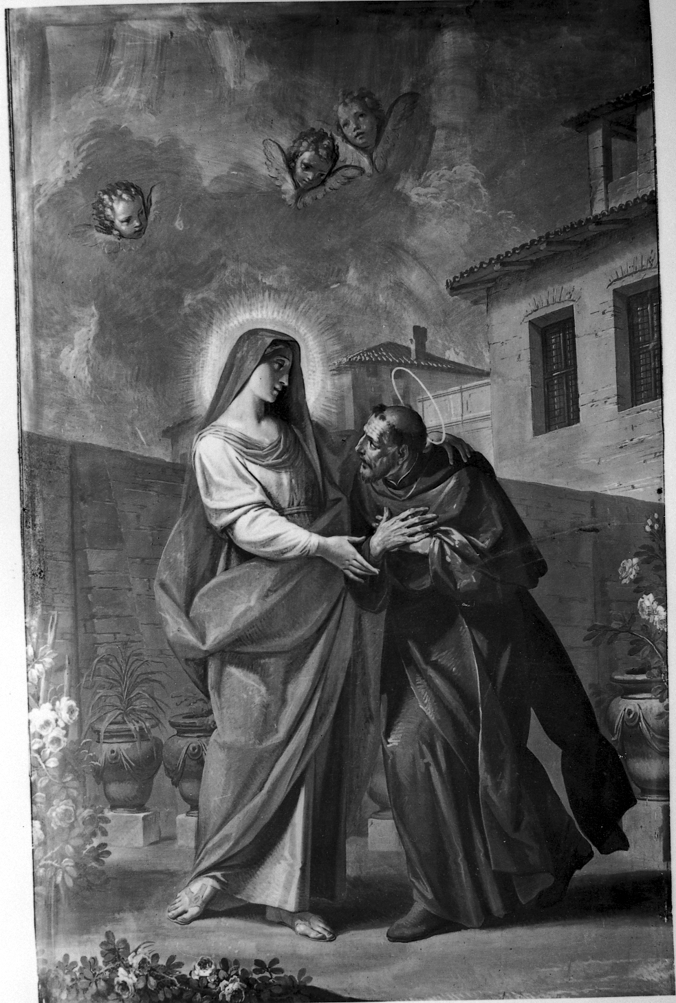 apparizione della Madonna al beato Angelo Porro (dipinto) di Bigari Vittorio Maria (sec. XVIII)