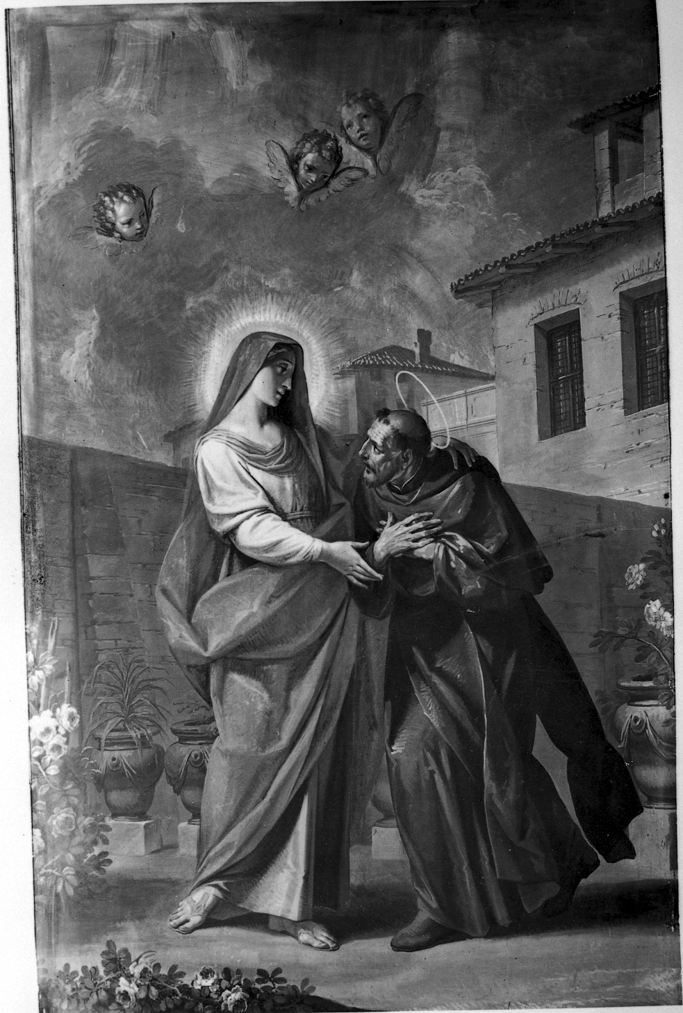 apparizione della Madonna al beato Angelo Porro (dipinto) di Bigari Vittorio Maria (sec. XVIII)