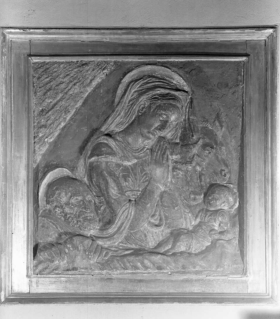 natività di Gesù (rilievo) - ambito toscano (seconda metà sec. XV)