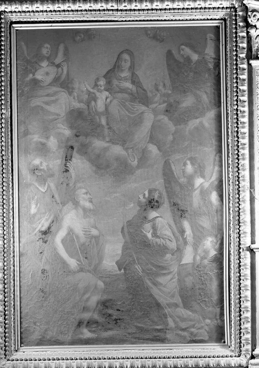 Madonna con San Gerolamo, Santa Caterina e Sant'Andrea (dipinto) di Ruggieri Ercole detto Ercolino dei Gessi (prima metà sec. XVII)