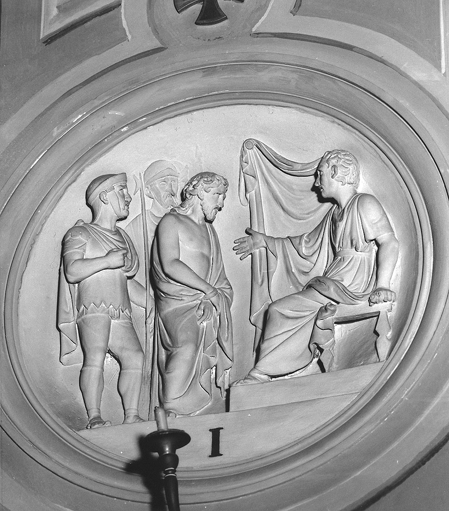 Stazioni della Via Crucis (rilievo, ciclo) di Bernardi Bernardo (metà sec. XIX)