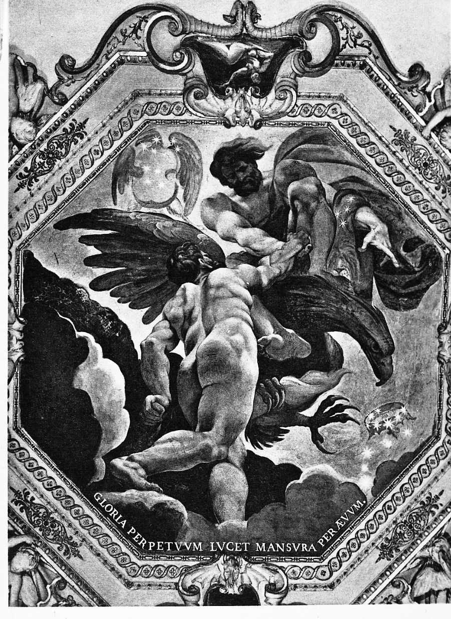 Ercole e Giove (dipinto, complesso decorativo) di Carracci Ludovico (attribuito) (fine sec. XVI)