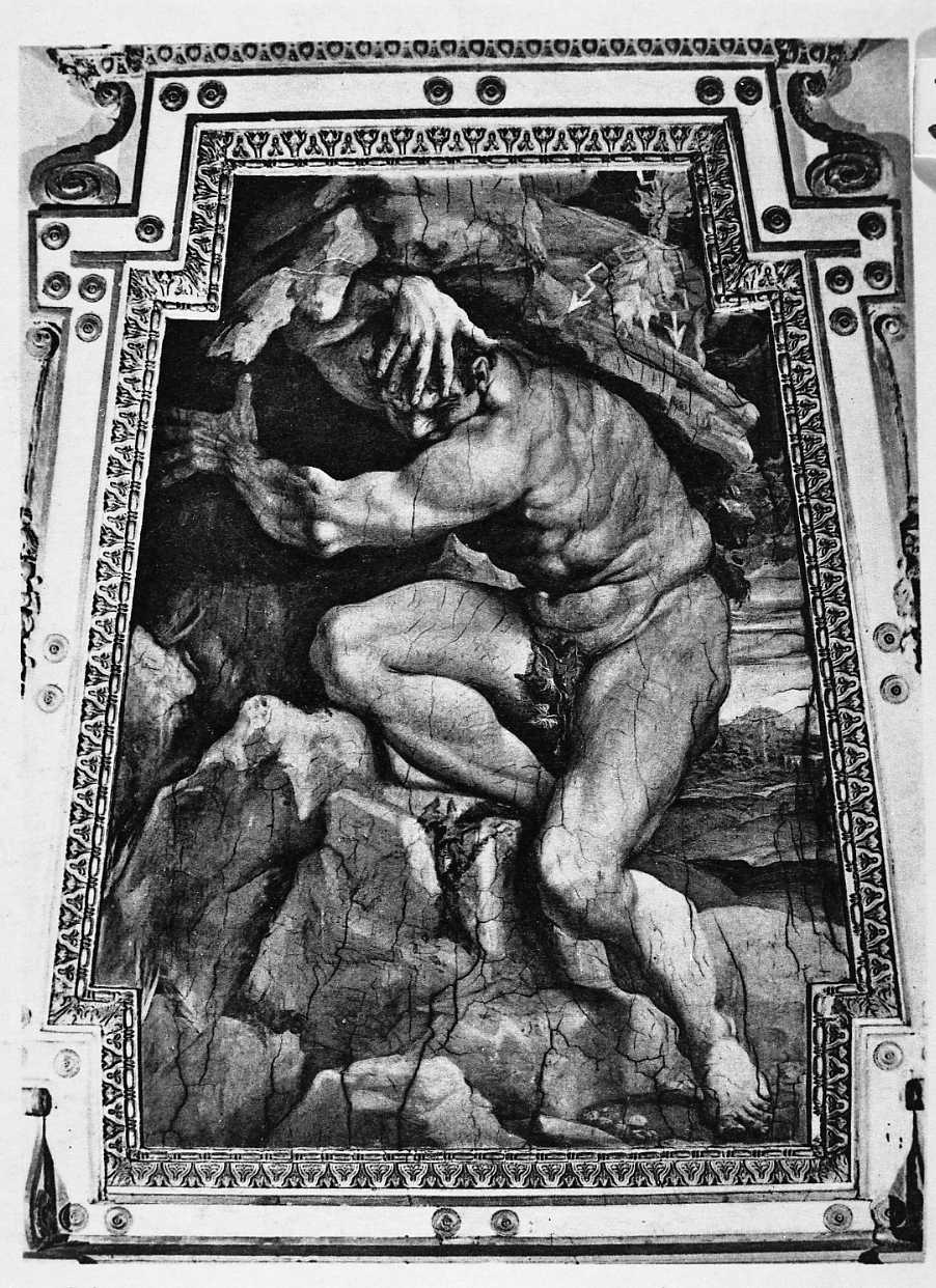 Encelado fulminato (dipinto, complesso decorativo) di Carracci Agostino (attribuito) (fine sec. XVI)