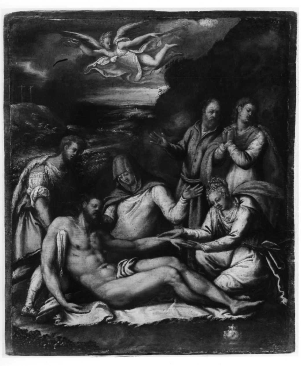 compianto sul Cristo morto (dipinto) di Monio Domenico (ultimo quarto sec. XVI)