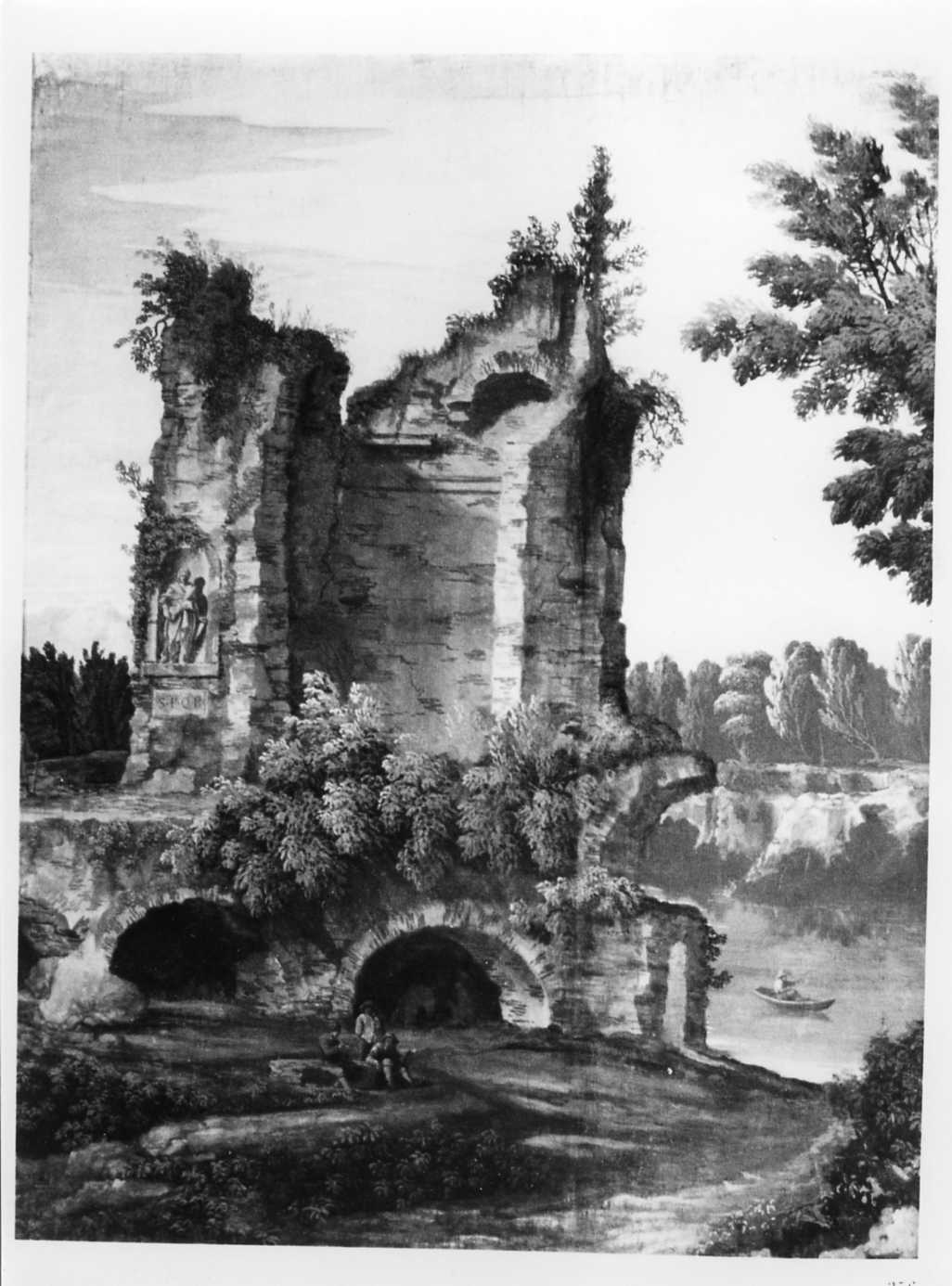 paesaggio con rovine (dipinto) di Pizzoli Gioacchino (sec. XVII)