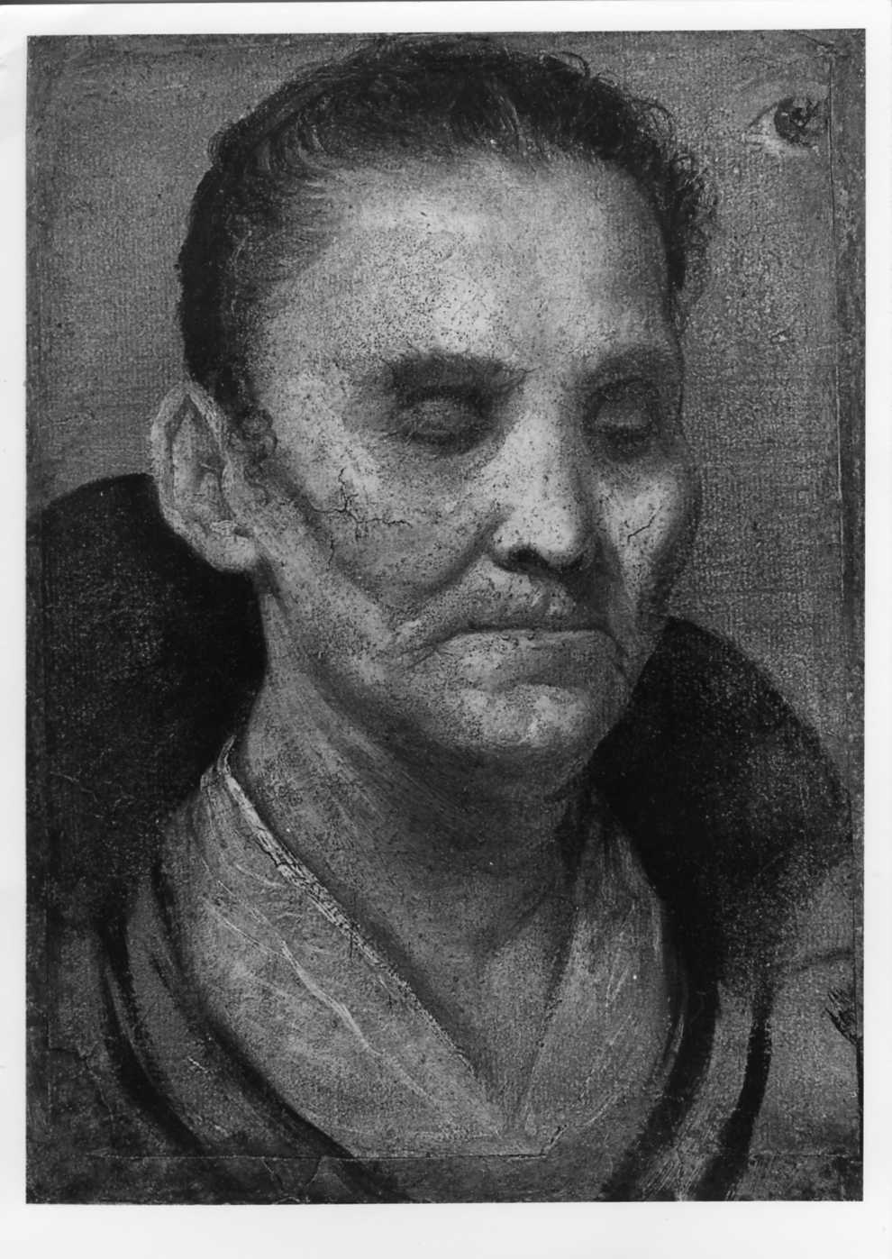 ritratto di donna cieca (dipinto) di Carracci Annibale (attribuito) (ultimo quarto sec. XVI)