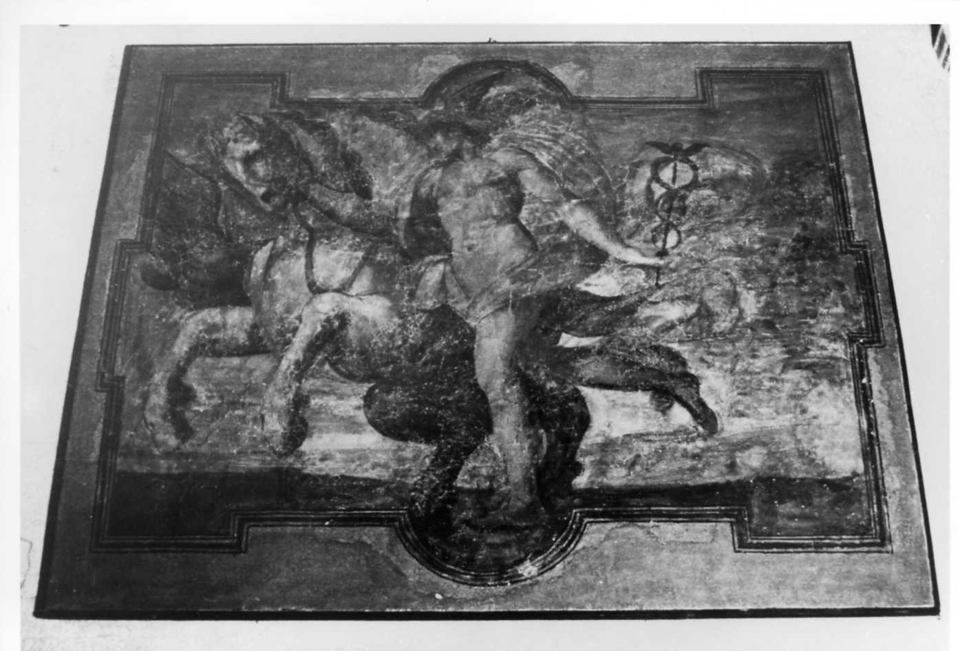 Mercurio conduce Pegaso (dipinto, elemento d'insieme) di Carracci Ludovico (scuola) (primo quarto sec. XVII)