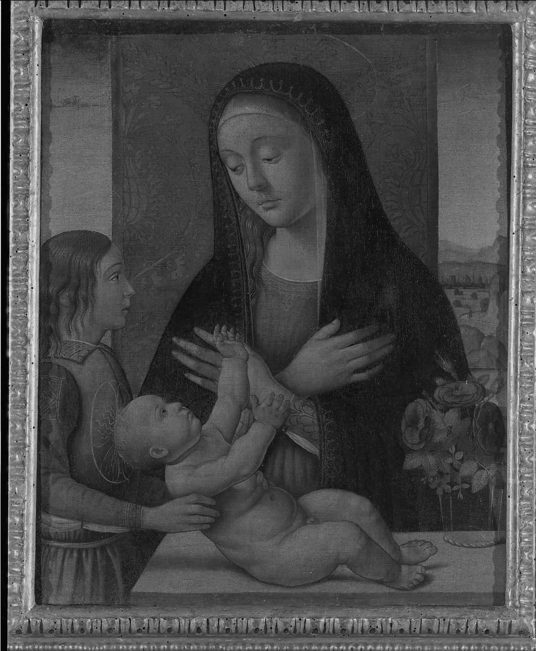 Madonna con Bambino e donatore (dipinto) di Biagio d'Antonio (attribuito) (sec. XV)