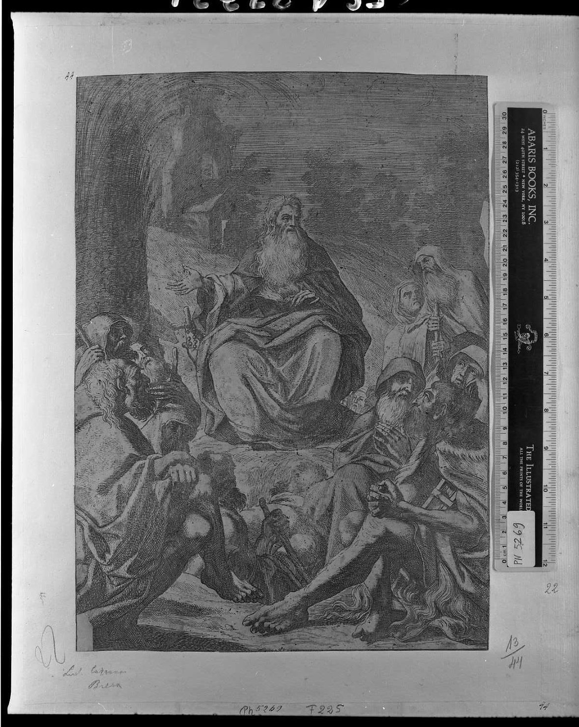 sant'Antonio Abate nel deserto (stampa smarginata) di Carracci Ludovico, Francia Francesco Domenico Maria (prima metà sec. XVIII)