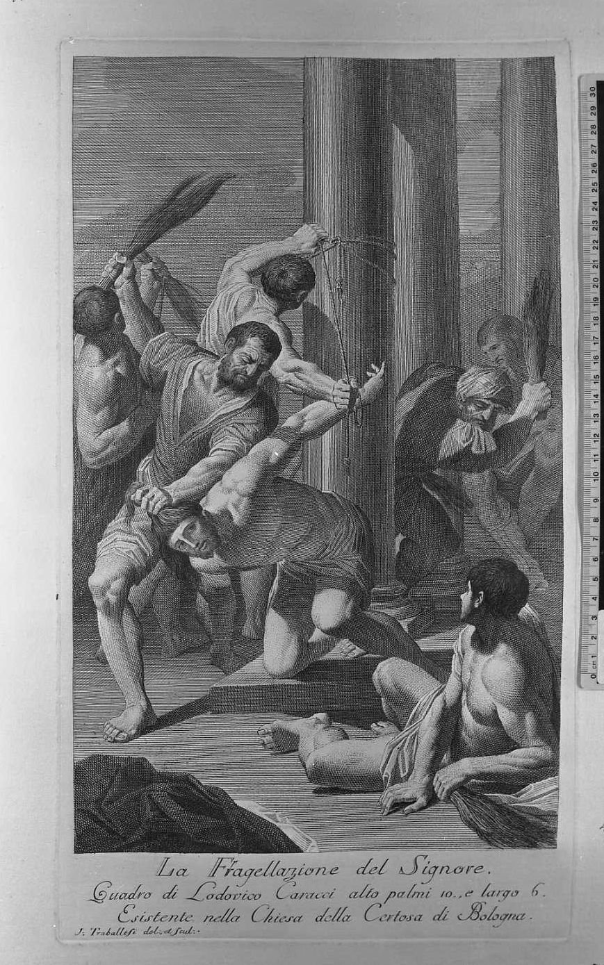 Flagellazione di Cristo (stampa) di Carracci Ludovico, Traballesi Giuliano (seconda metà sec. XVIII)
