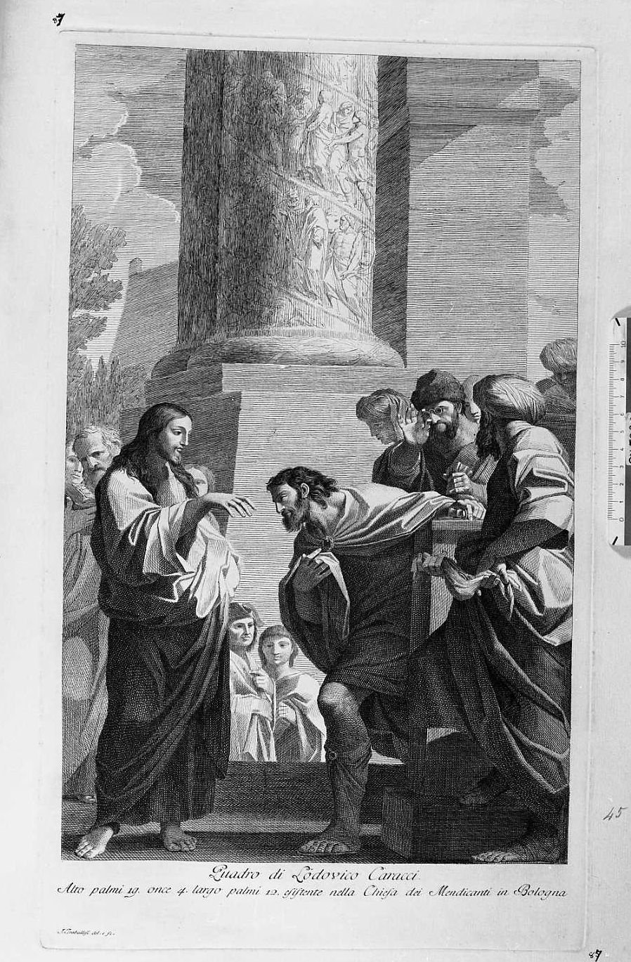 San Matteo davanti al Signore (stampa) di Traballesi Giuliano, Carracci Ludovico (seconda metà sec. XVIII)