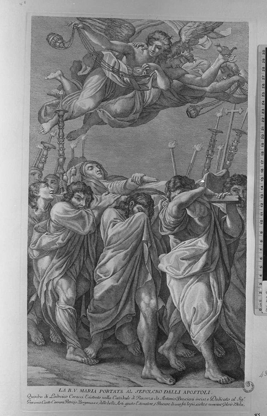 La Vergine portata al sepolcro dagli Apostoli (stampa) di Carracci Ludovico, Bresciani Antonio (seconda metà sec. XVIII)