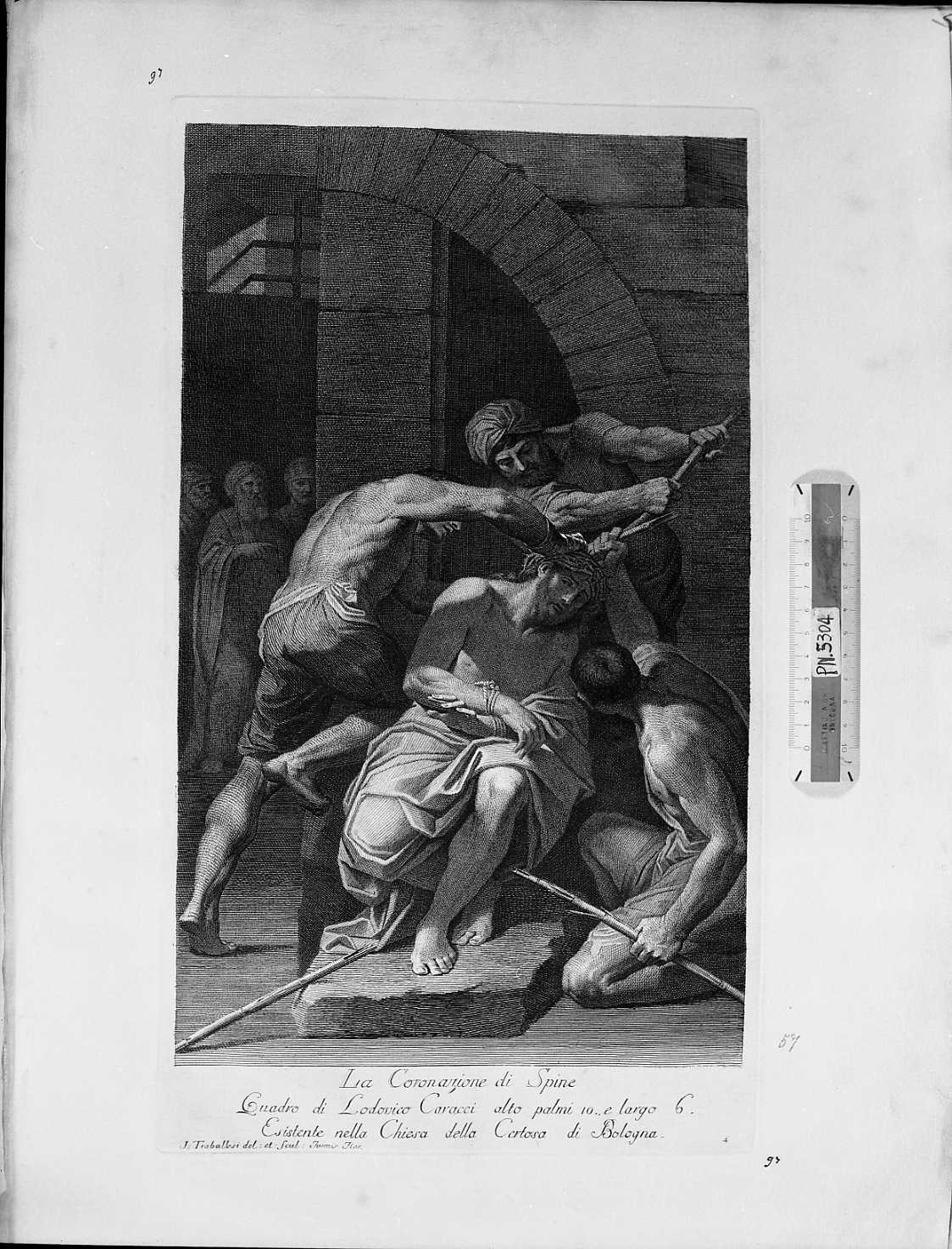 La coronazione di spine (stampa) di Carracci Ludovico, Traballesi Giuliano (seconda metà sec. XVIII)