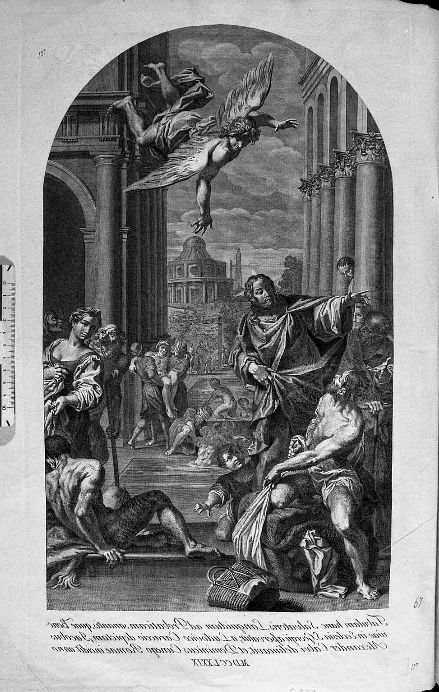 Cristo risana gli ammalati (stampa) di Carracci Ludovico, Cunego Domenico, Calvi Jacopo Alessandro detto Sordino (seconda metà sec. XVIII, sec. XVIII)