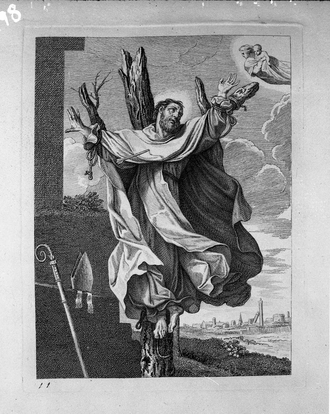 san Pietro martire (stampa) di Carracci Ludovico, Rosaspina Francesco (seconda metà sec. XVIII)