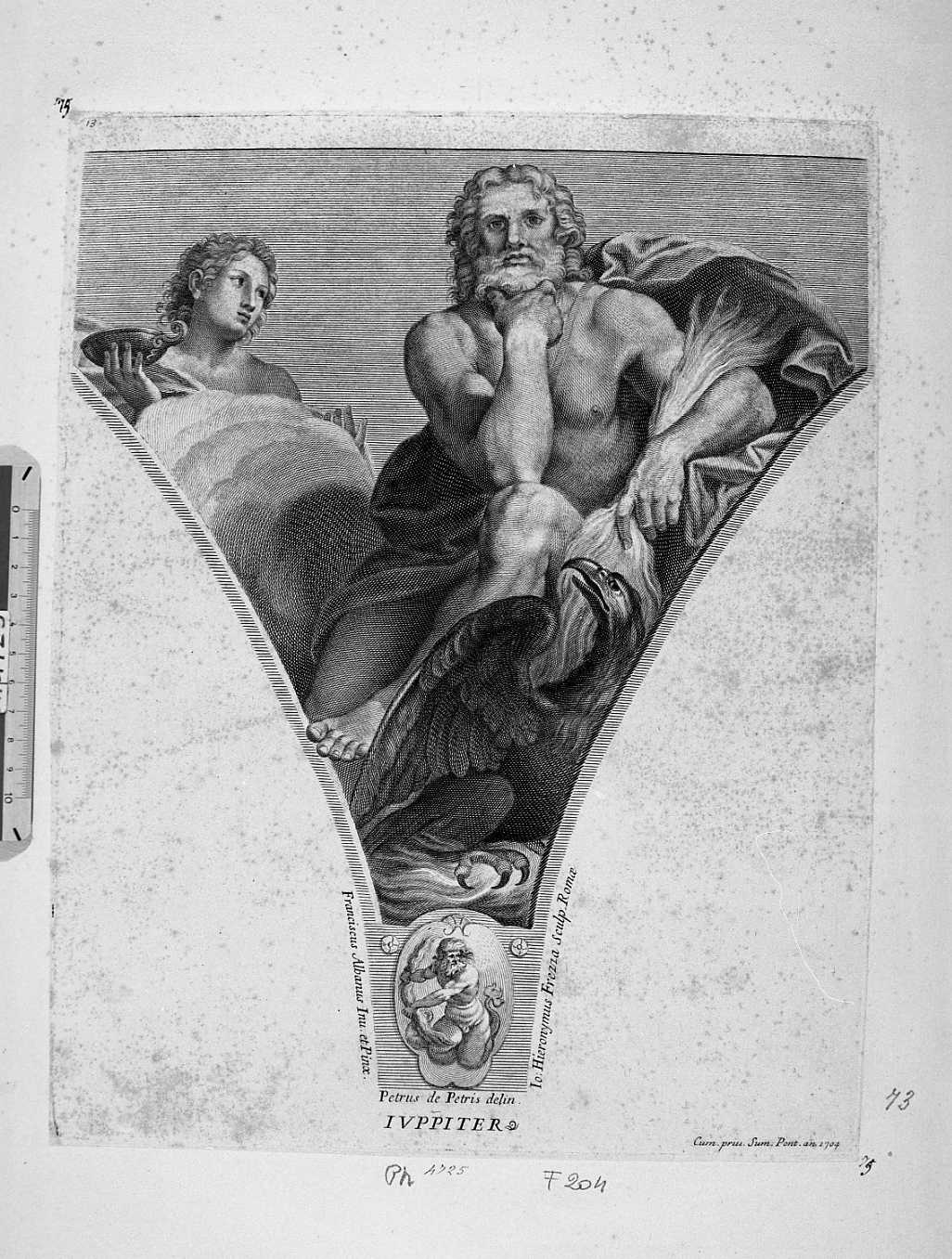 Giove (stampa tagliata) di Frezza Giovanni Gerolamo, Albani Francesco (sec. XVIII)