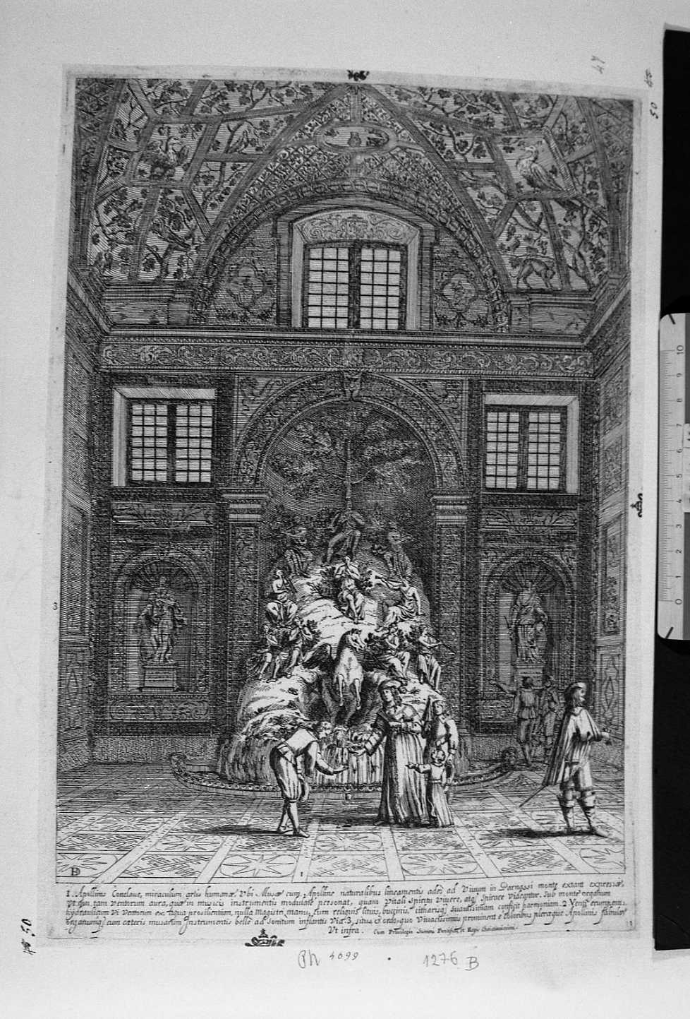 Apollo con le muse (stampa tagliata) di Barrière Dominique (seconda metà sec. XVII)