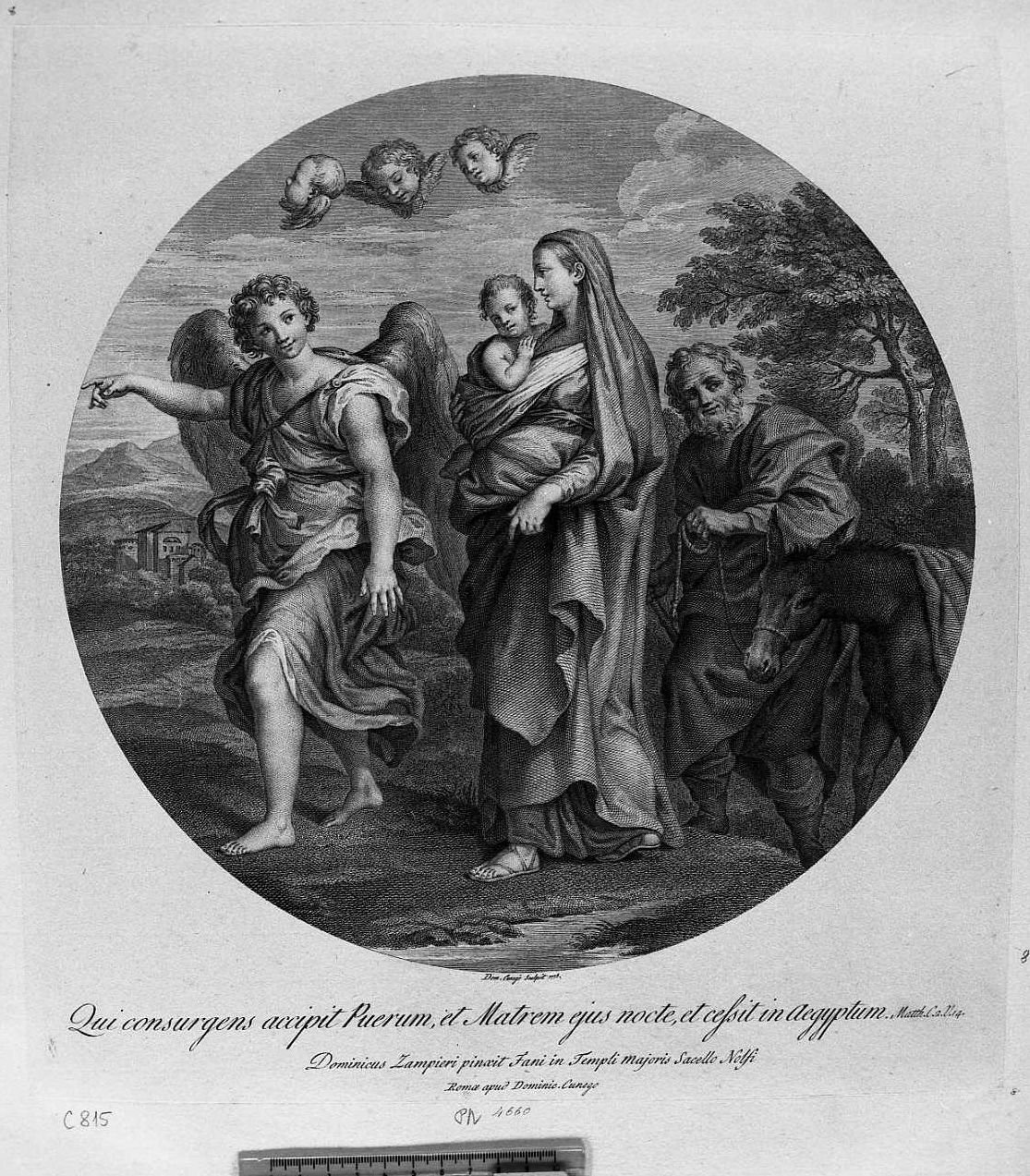 La fuga in Egitto (stampa) di Zampieri Domenico detto Domenichino, Cunego Domenico (sec. XVIII)