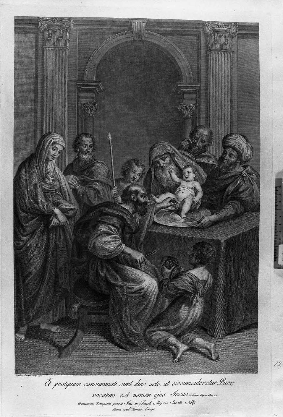 la circoncisione (stampa) di Zampieri Domenico detto Domenichino, Cunego Domenico (sec. XVIII)