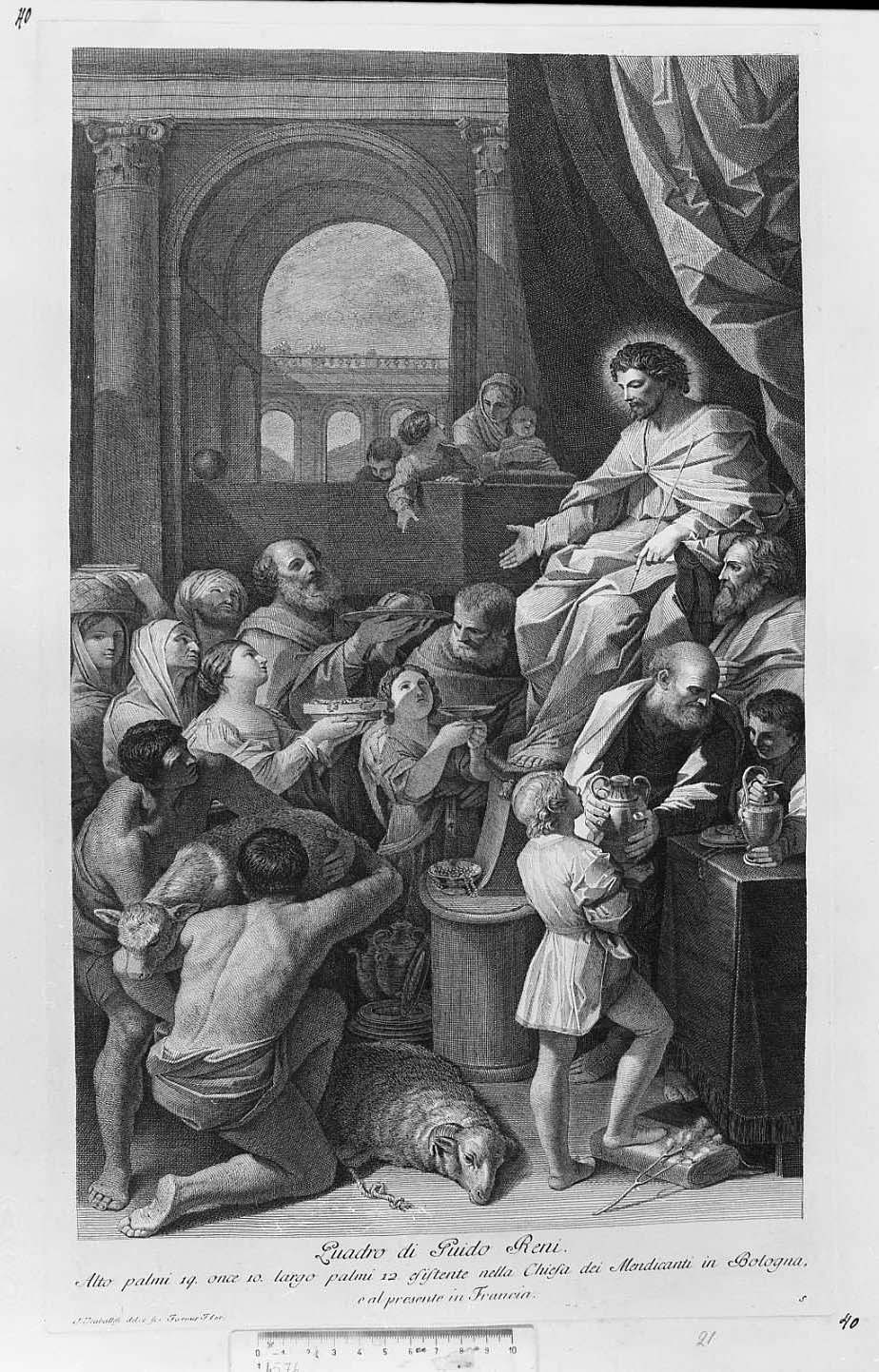 L'offerta di san Giobbe (stampa) di Reni Guido, Traballesi Giuliano (sec. XVIII)