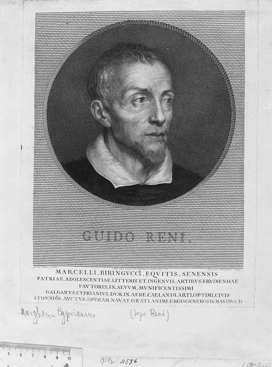 Ritratto di Guido Reni (stampa tagliata) di Cipriani Galgano (sec. XIX)