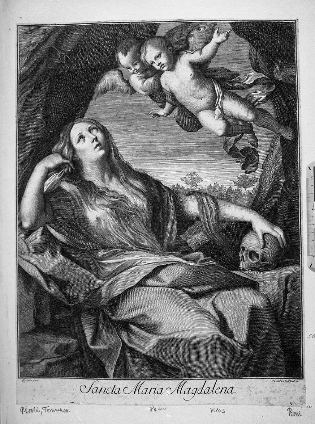 Santa Maria Maddalena (stampa smarginata) di Reni Guido, Piroli Tommaso (secc. XVIII/ XIX)