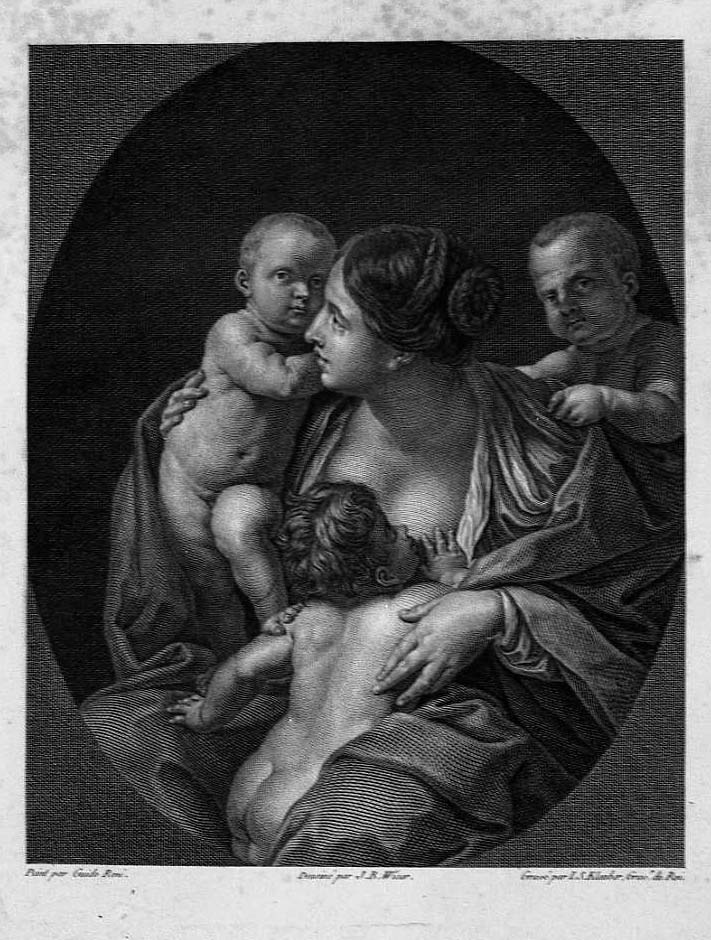 La carità (stampa smarginata) di Reni Guido - ambito europeo (sec. XVII)
