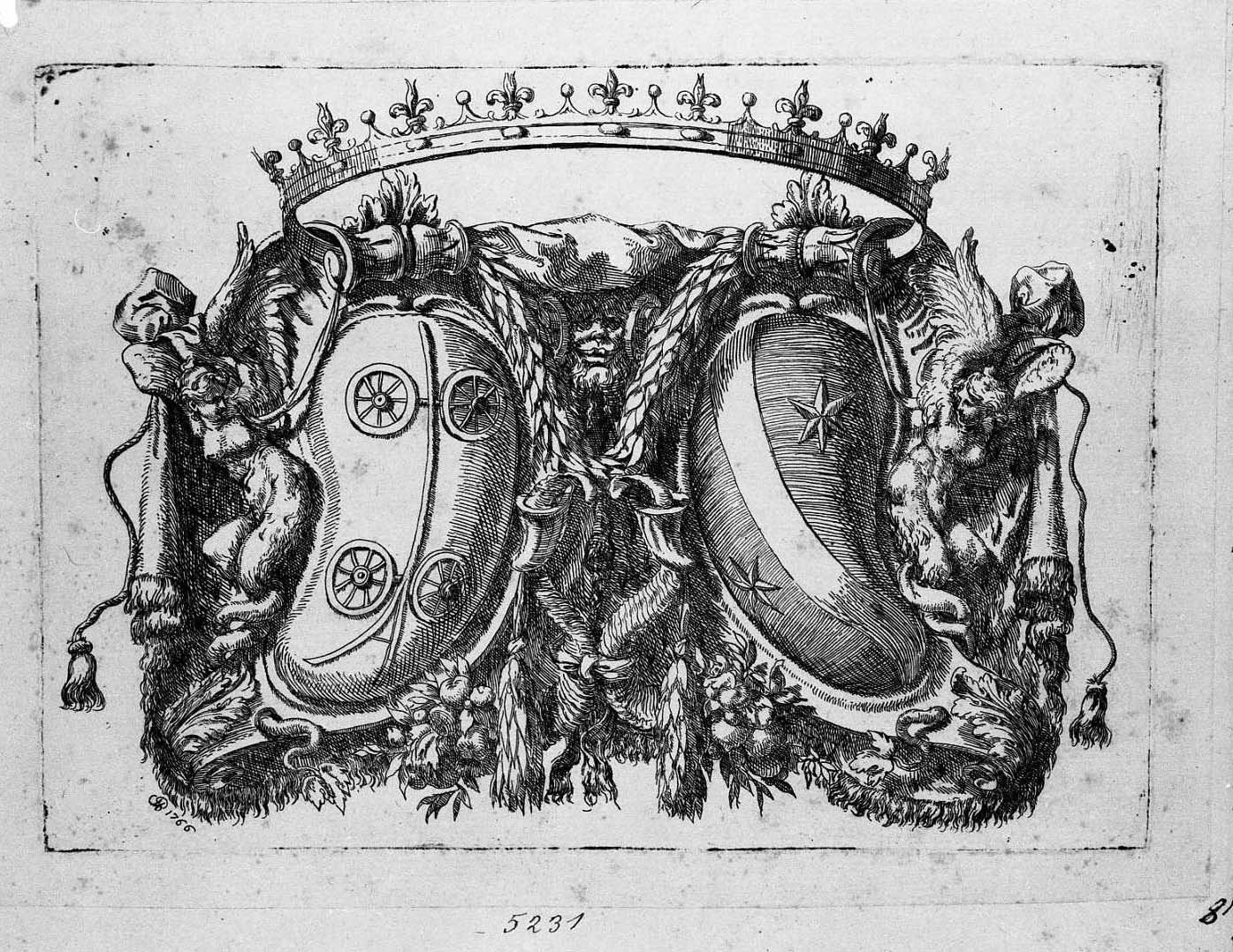 Stemmi gentilizi con corona (stampa) di Bianconi Carlo (sec. XVIII)