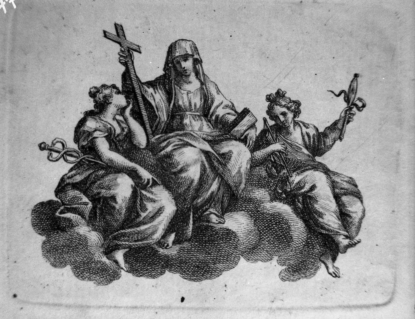La fede tra due figure allegoriche (stampa) di Rosaspina Francesco (secc. XVIII/ XIX)