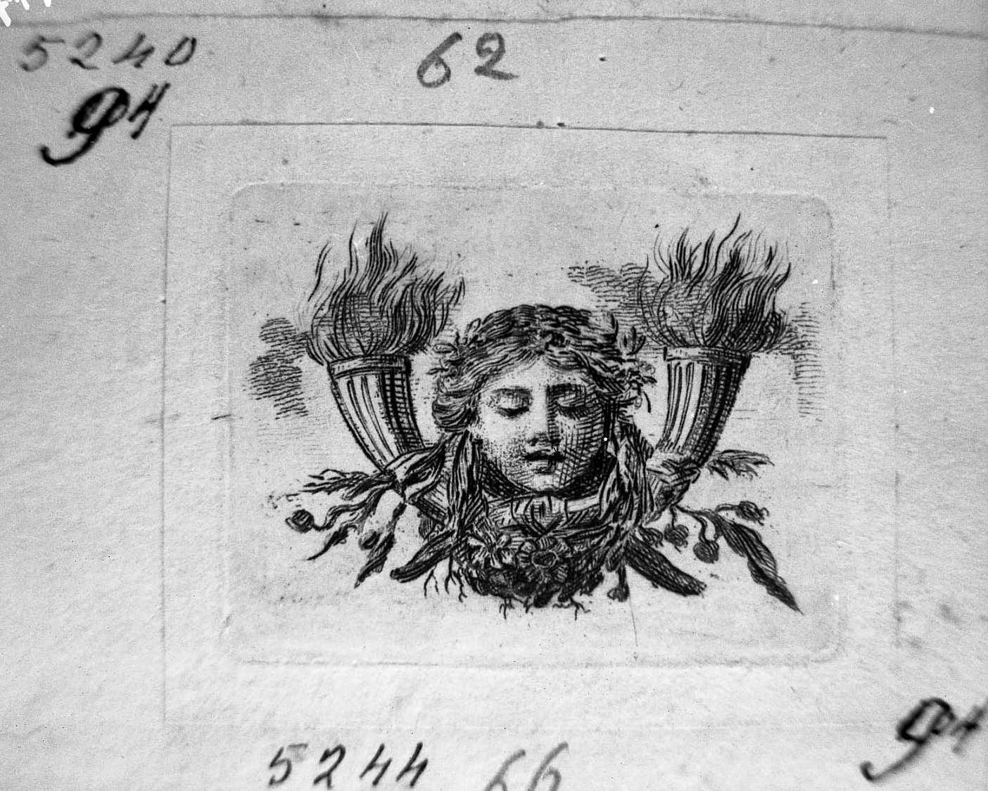 testa di fanciullo tra due teste (stampa) di Rosaspina Francesco (secc. XVIII/ XIX)