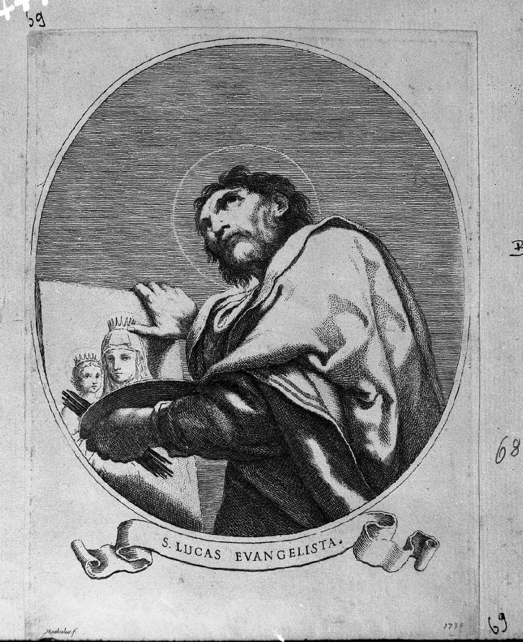 San Luca evangelista (stampa) di Mattioli Lodovico, Crespi Giuseppe Maria detto Spagnolo (sec. XVIII)
