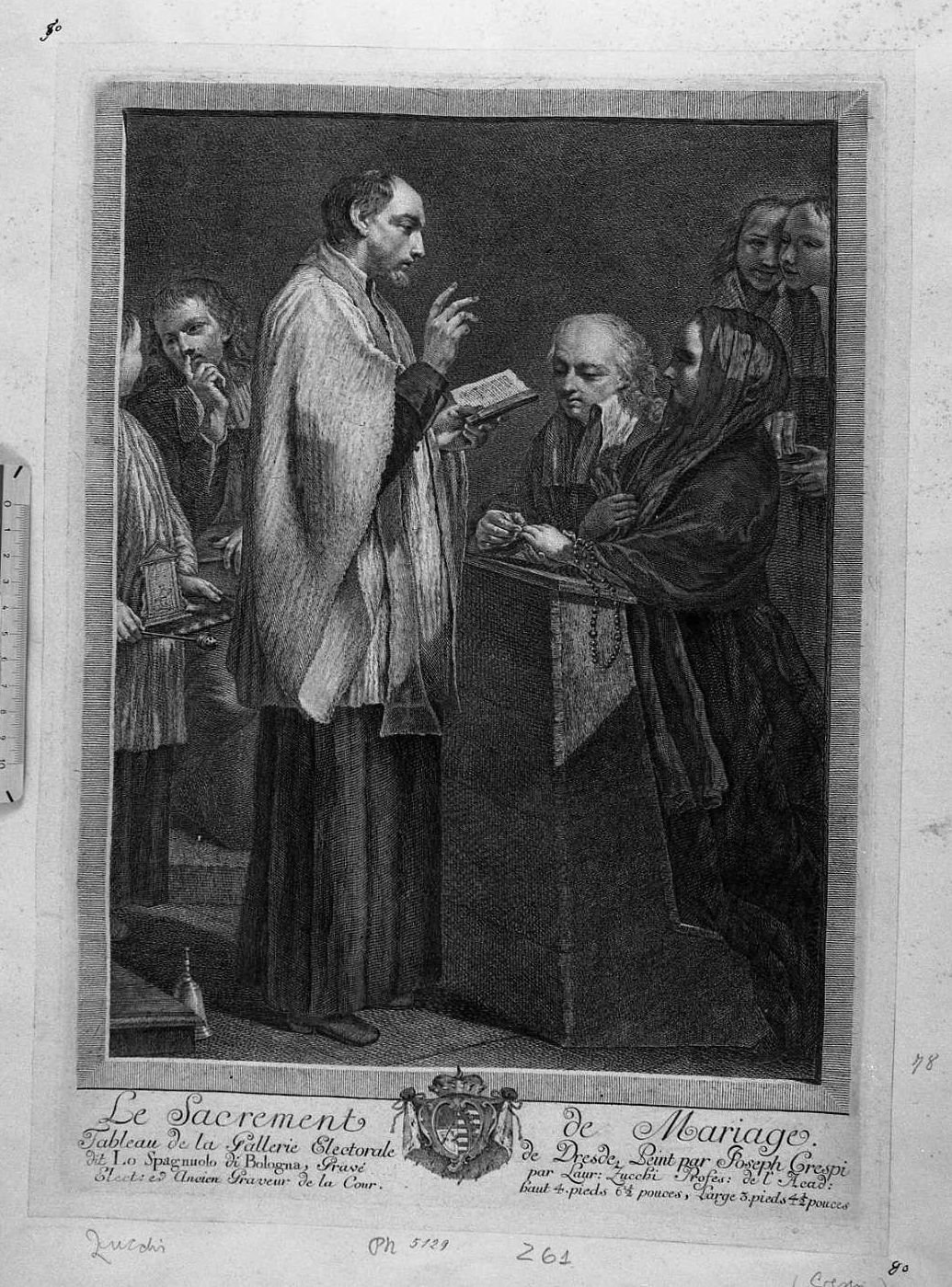 Dei Sette Sacramenti: il matrimonio (stampa) di Crespi Giuseppe Maria detto Spagnolo, Zucchi Lorenzo (sec. XVIII)