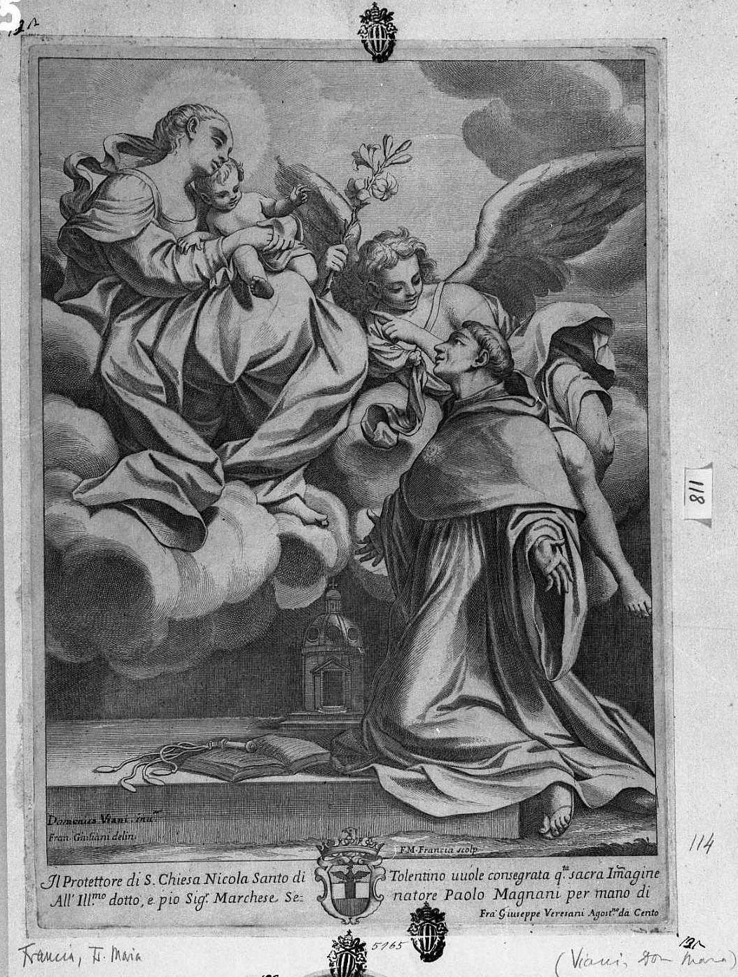 San Nicola da Tolentino (stampa) di Francia Francesco Domenico Maria (sec. XVIII)