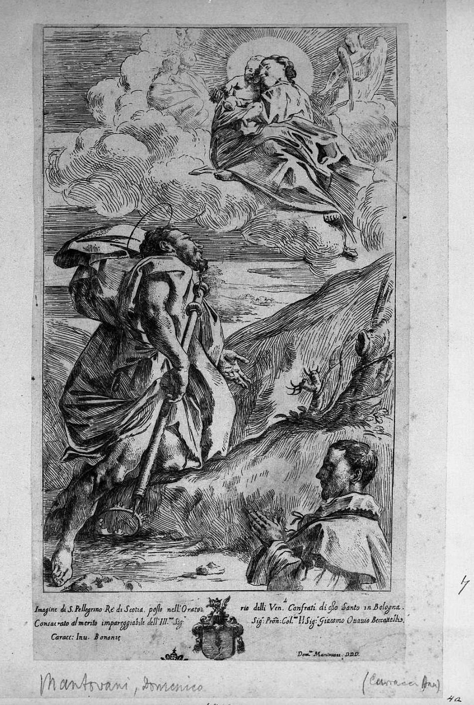 Visione di san Pellegrino (stampa) - ambito italiano (sec. XVII)