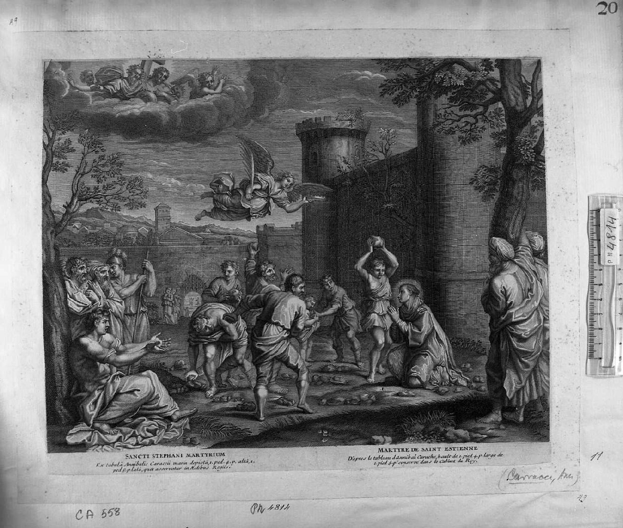 lapidazione di Santo Stefano (stampa) di Carracci Annibale - ambito francese (sec. XVII)