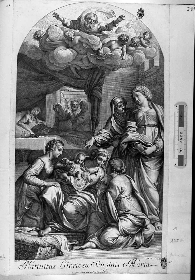 nascita di Maria Vergine (stampa smarginata) di Carracci Annibale, Van Audenaerde Robert (sec. XVIII)